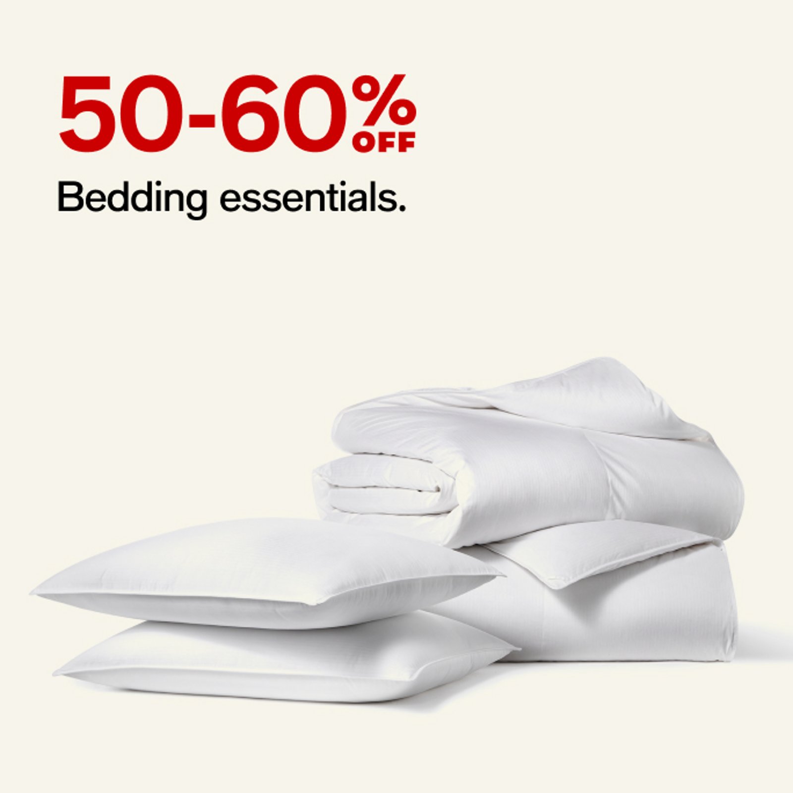50-60% off Bedding essentials