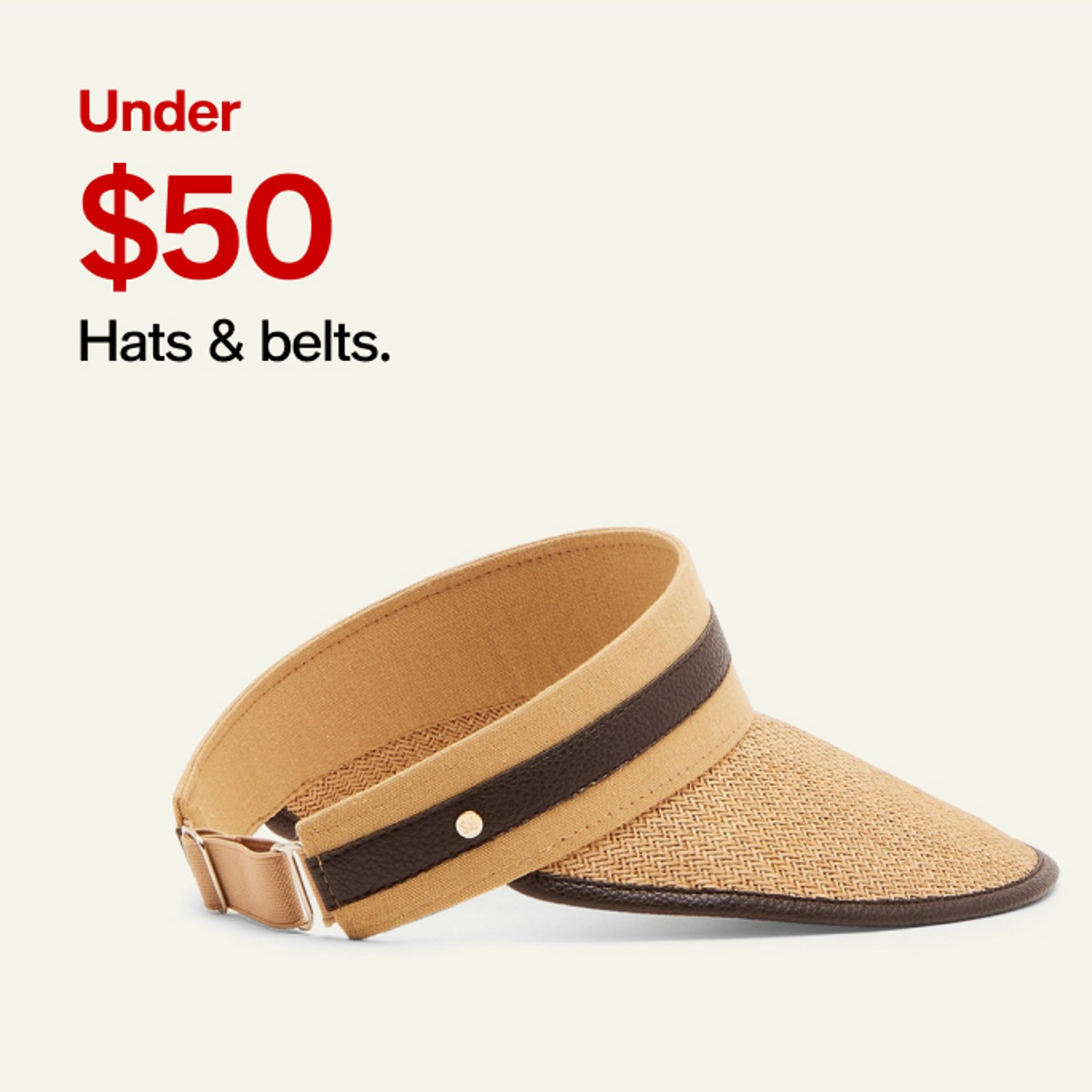 Under $50 Hats & belts.