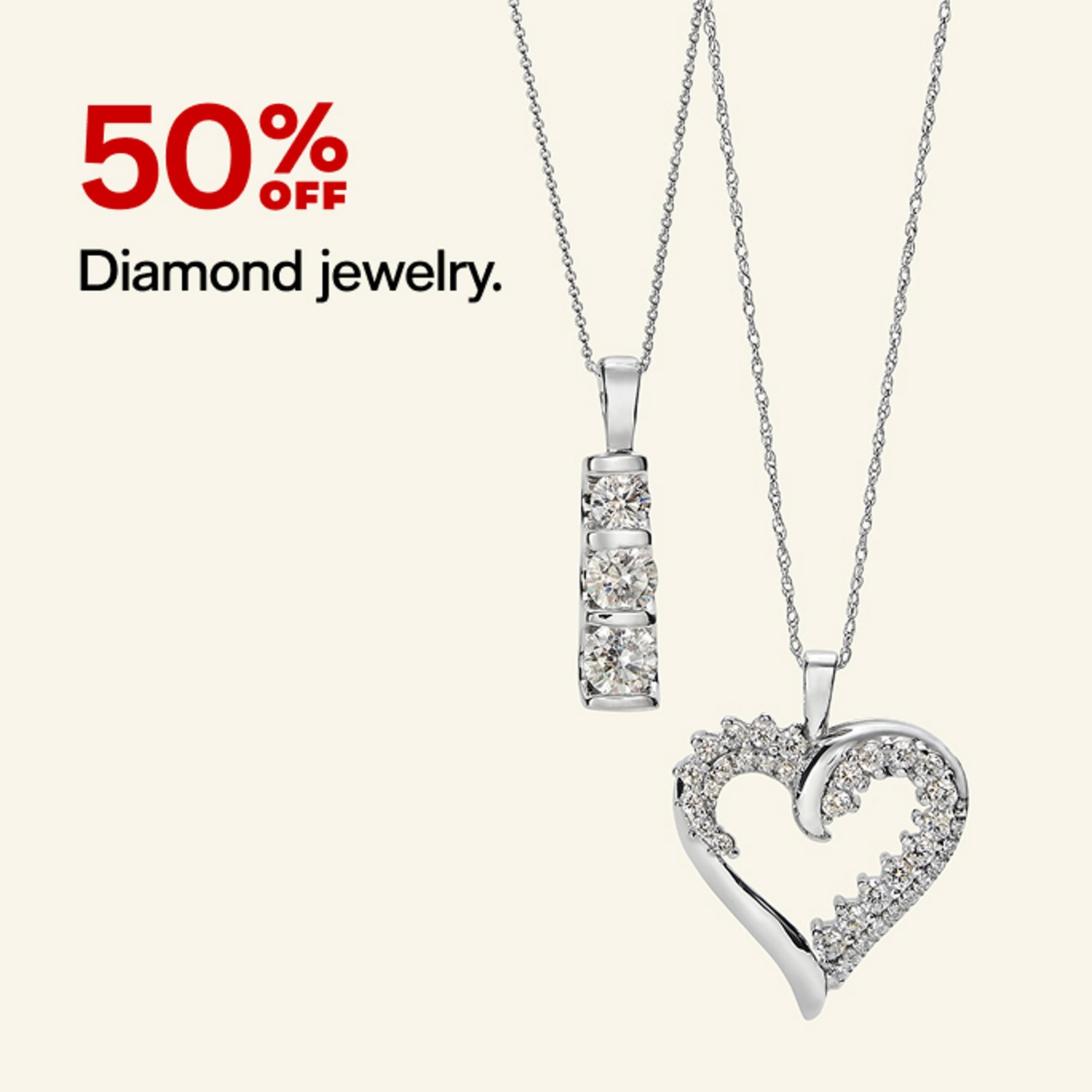 50% off Diamond Jewelry