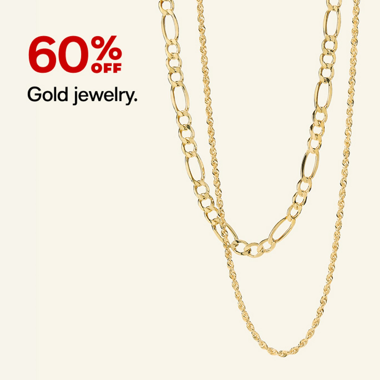 60% off Gold Jewelry