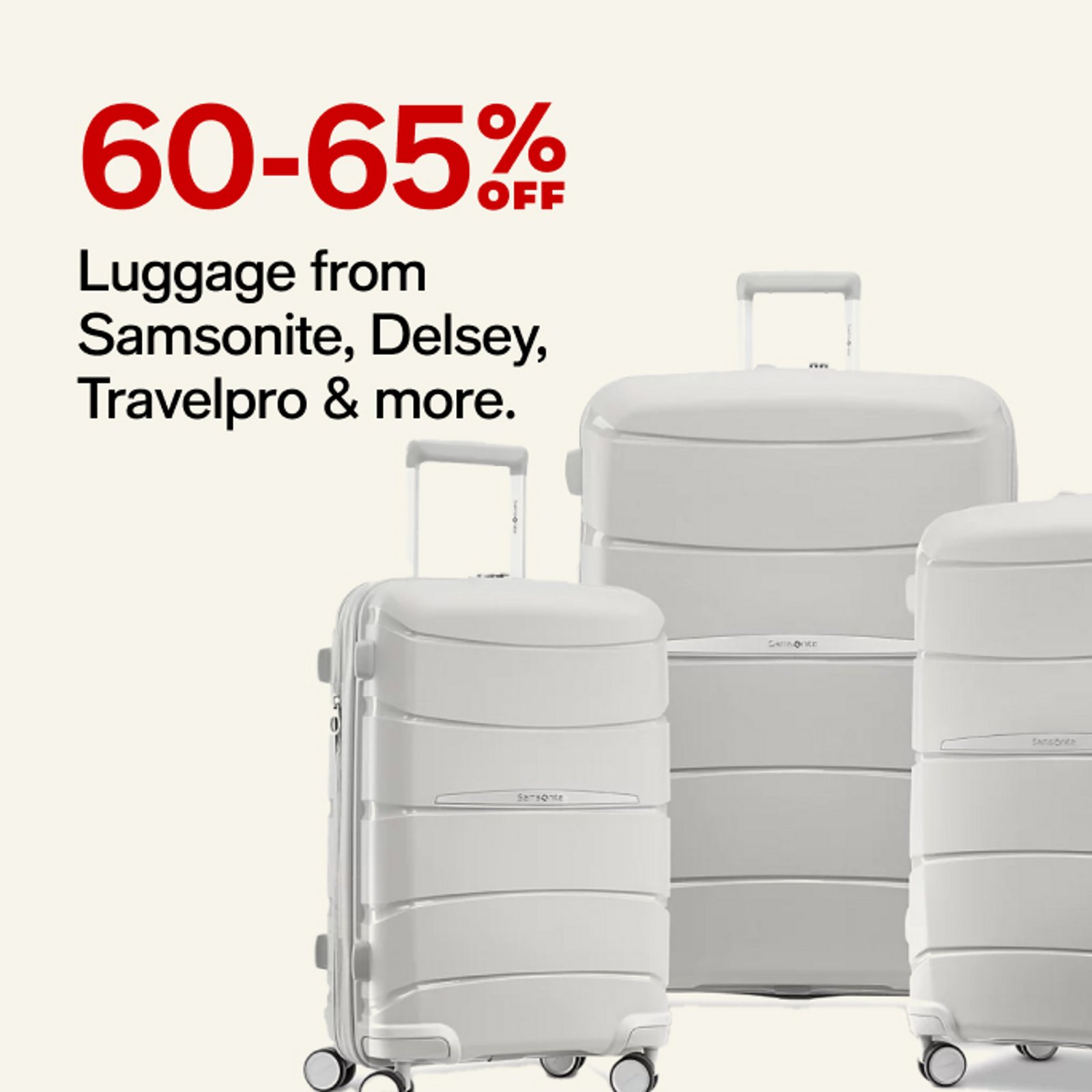 60 off luggage