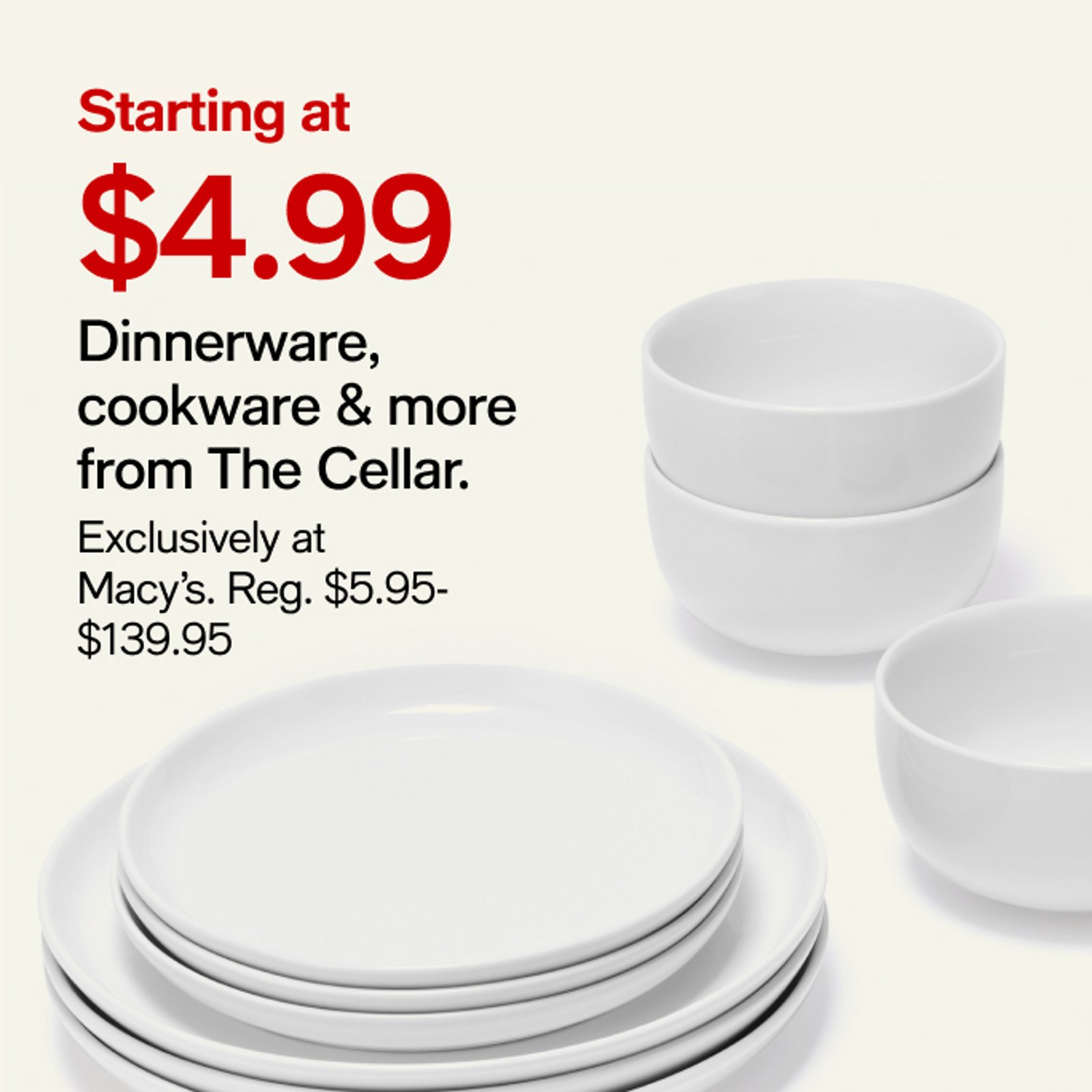4.99 dinnerware