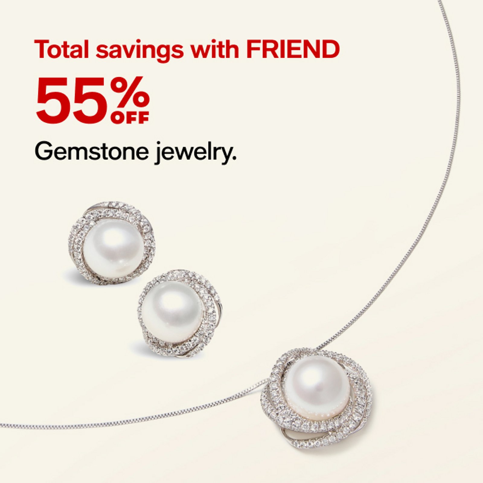 Total savings with FRIEND 55% off Gemstone Jewelry