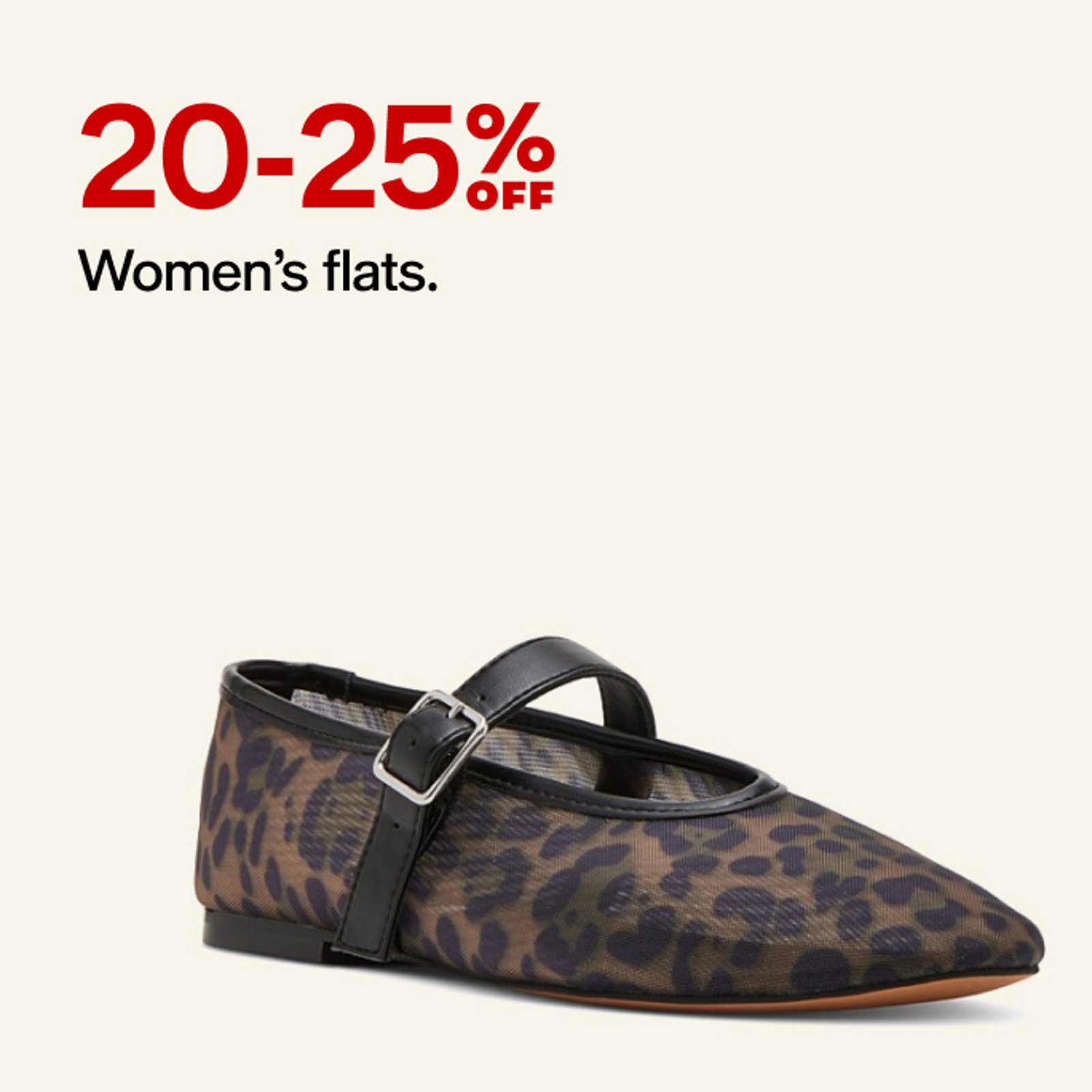 20-25% OFF Women's flats.