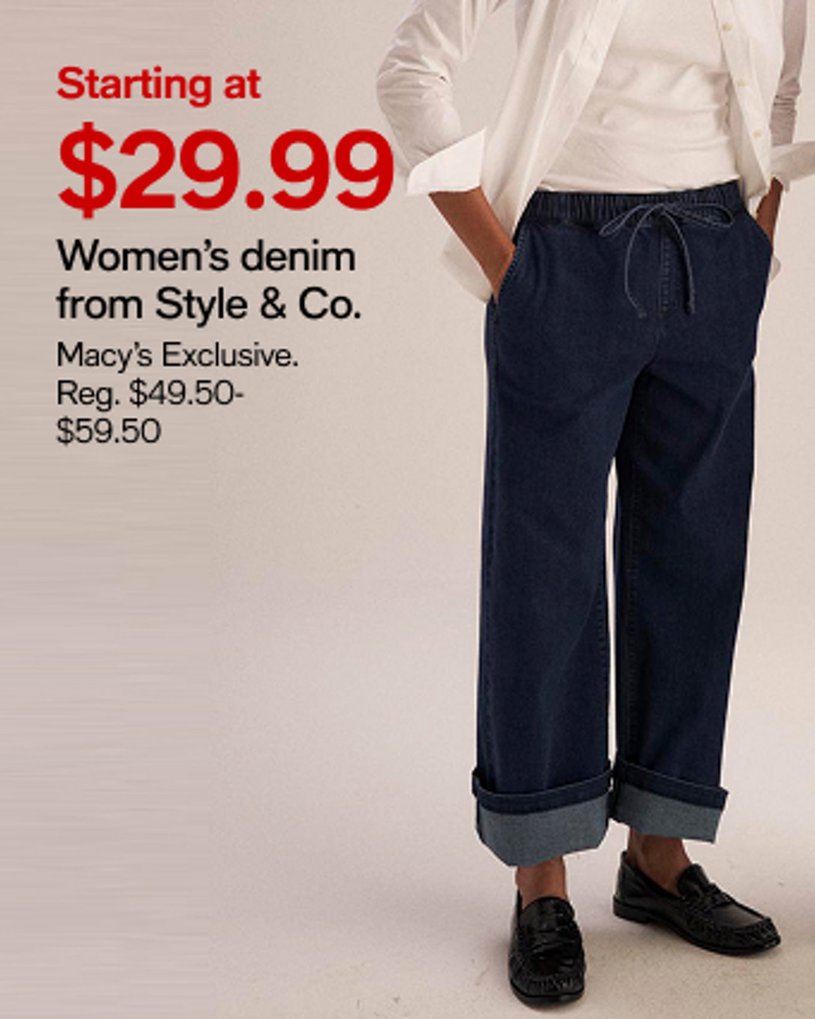 Starting at $29.99 Women's Denim from Style & co 